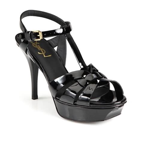 ysl tribute black patent|TRIBUTE platform sandals in patent leather .